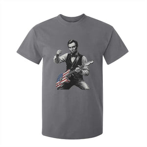 Abraham Lincoln Playing Guitar Vintage American Flag T Shirt For Kid TS11 Charcoal Print Your Wear