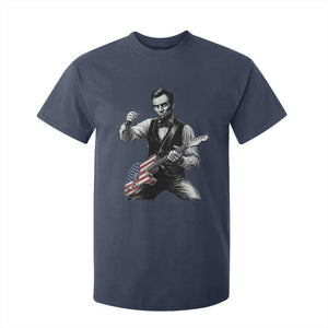 Abraham Lincoln Playing Guitar Vintage American Flag T Shirt For Kid TS11 Navy Print Your Wear