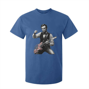 Abraham Lincoln Playing Guitar Vintage American Flag T Shirt For Kid TS11 Royal Blue Print Your Wear