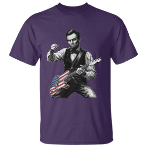 Abraham Lincoln Playing Guitar Vintage American Flag T Shirt TS11 Purple Print Your Wear