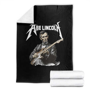 Abe Lincoln Playing Electric Guitar Rocker Throw Blanket TS11 Black Print Your Wear