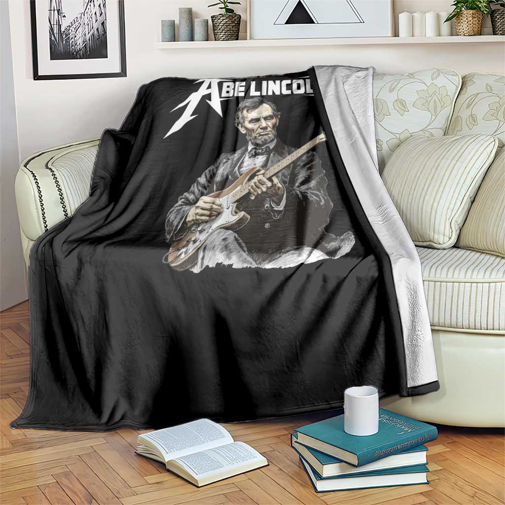 Abe Lincoln Playing Electric Guitar Rocker Throw Blanket TS11 Print Your Wear