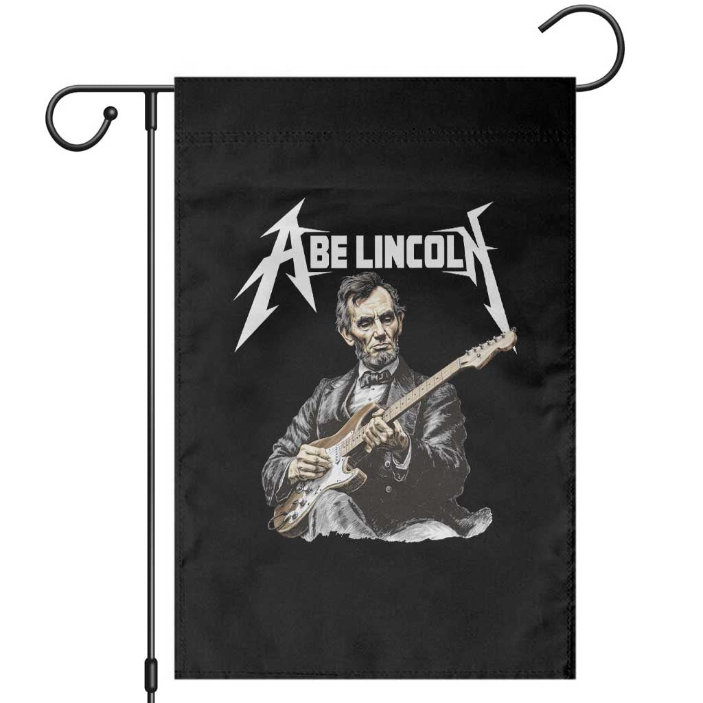 Abe Lincoln Playing Electric Guitar Rocker Garden Flag TS11 Black Print Your Wear