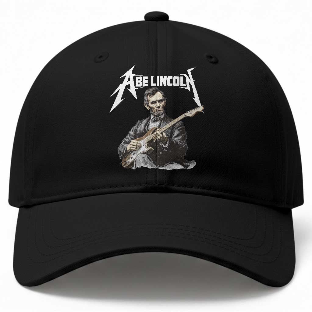 Abe Lincoln Playing Electric Guitar Rocker Baseball Cap TS11 Print Your Wear
