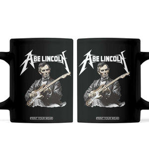 Abe Lincoln Playing Electric Guitar Rocker Coffee Mug TS11 Black Print Your Wear