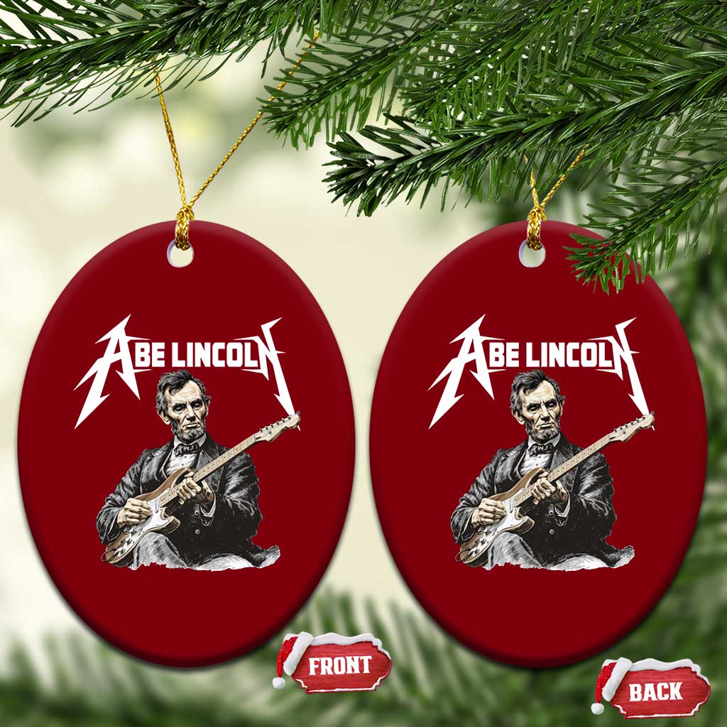 Abe Lincoln Playing Electric Guitar Rocker Ceramic Ornament TS11 Print Your Wear