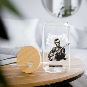 Abe Lincoln Playing Electric Guitar Rocker Glass Can TS11 Print Your Wear