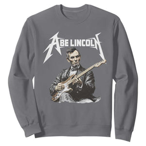 Abe Lincoln Playing Electric Guitar Rocker Sweatshirt TS11 Charcoal Print Your Wear