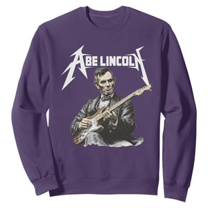 Abe Lincoln Playing Electric Guitar Rocker Sweatshirt TS11 Purple Print Your Wear