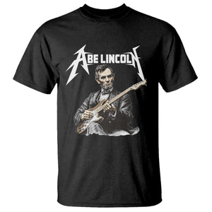Abe Lincoln Playing Electric Guitar Rocker T Shirt TS11 Black Print Your Wear