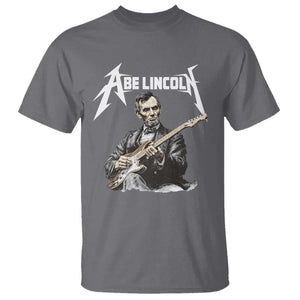 Abe Lincoln Playing Electric Guitar Rocker T Shirt TS11 Charcoal Print Your Wear