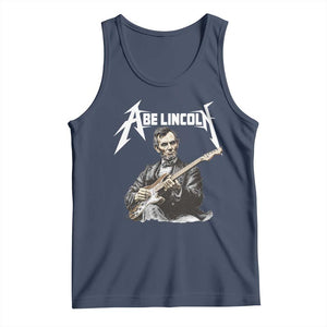 Abe Lincoln Playing Electric Guitar Rocker Tank Top TS11 Navy Print Your Wear