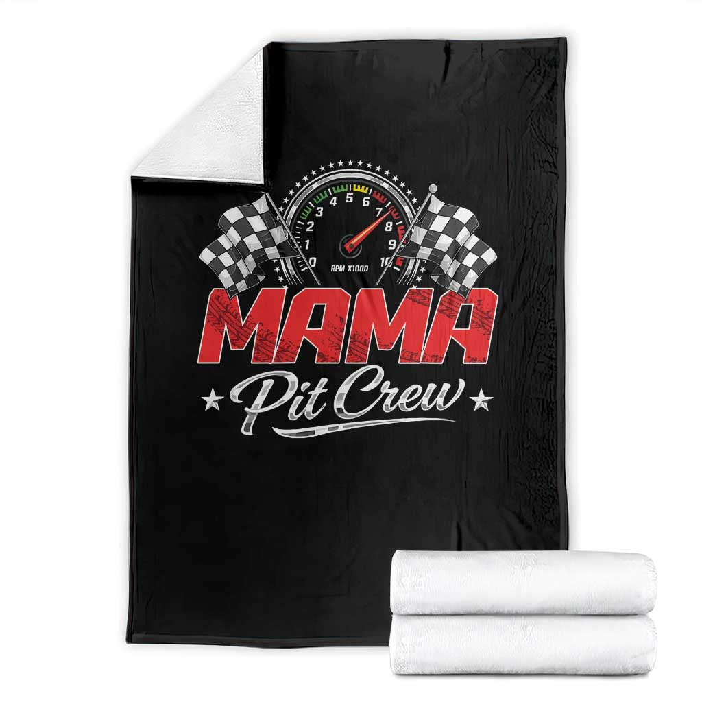 Mama Pit Crew Throw Blanket Racing Family Matching Mothers Day TS11 Black Print Your Wear