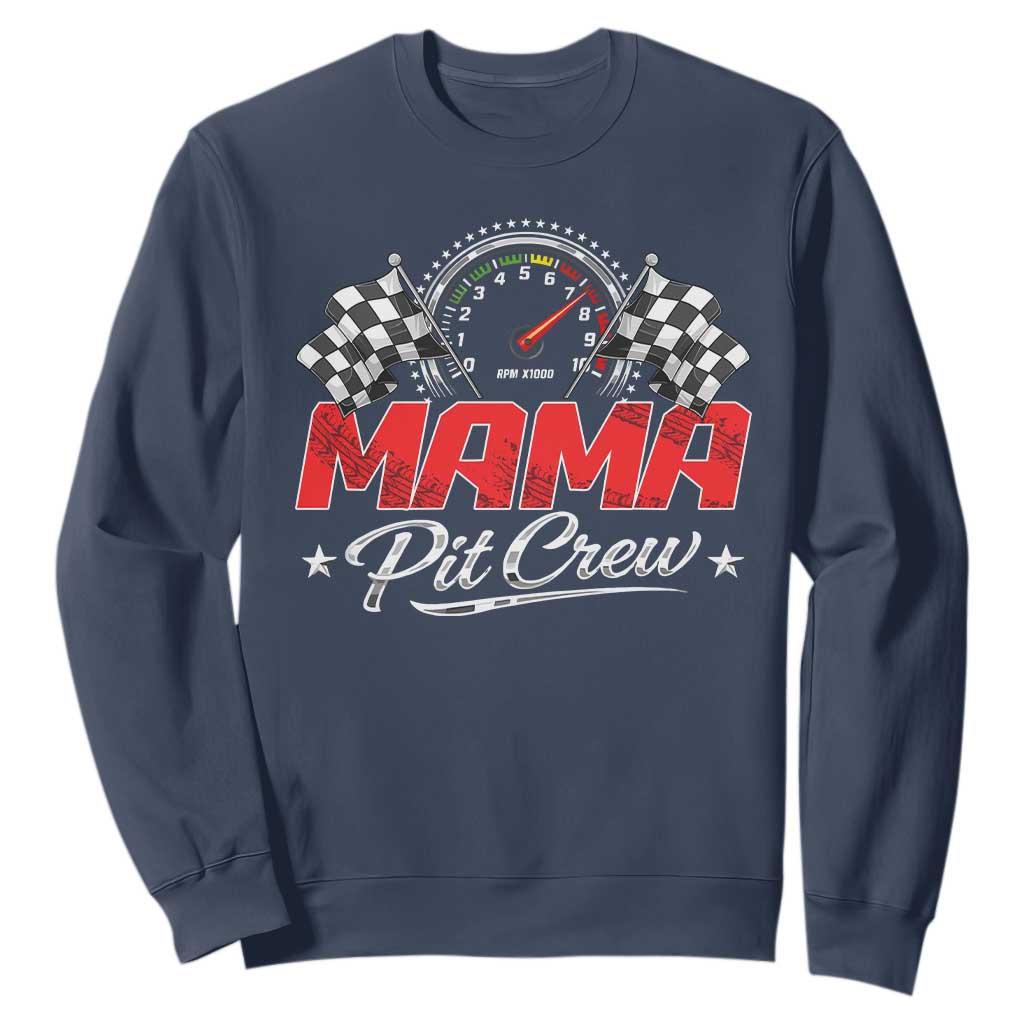 Mama Pit Crew Sweatshirt Racing Family Matching Mothers Day TS11 Navy Print Your Wear