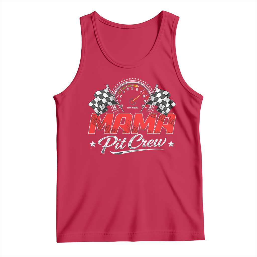 Mama Pit Crew Tank Top Racing Family Matching Mothers Day TS11 Red Print Your Wear