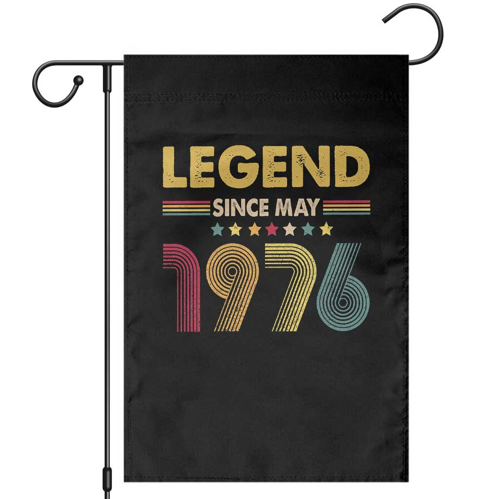 May 50th Birthday Garden Flag Legends Since May 1976 Retro Bday TS11 Black Print Your Wear