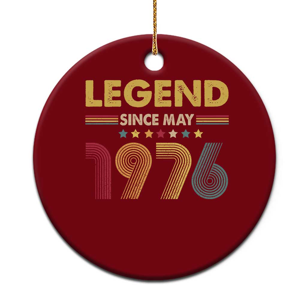 May 50th Birthday Ceramic Ornament Legends Since May 1976 Retro Bday TS11 1pc Red Print Your Wear