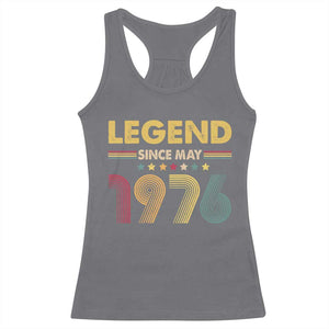May 50th Birthday Racerback Tank Top Legends Since May 1976 Retro Bday TS11 Charcoal Print Your Wear
