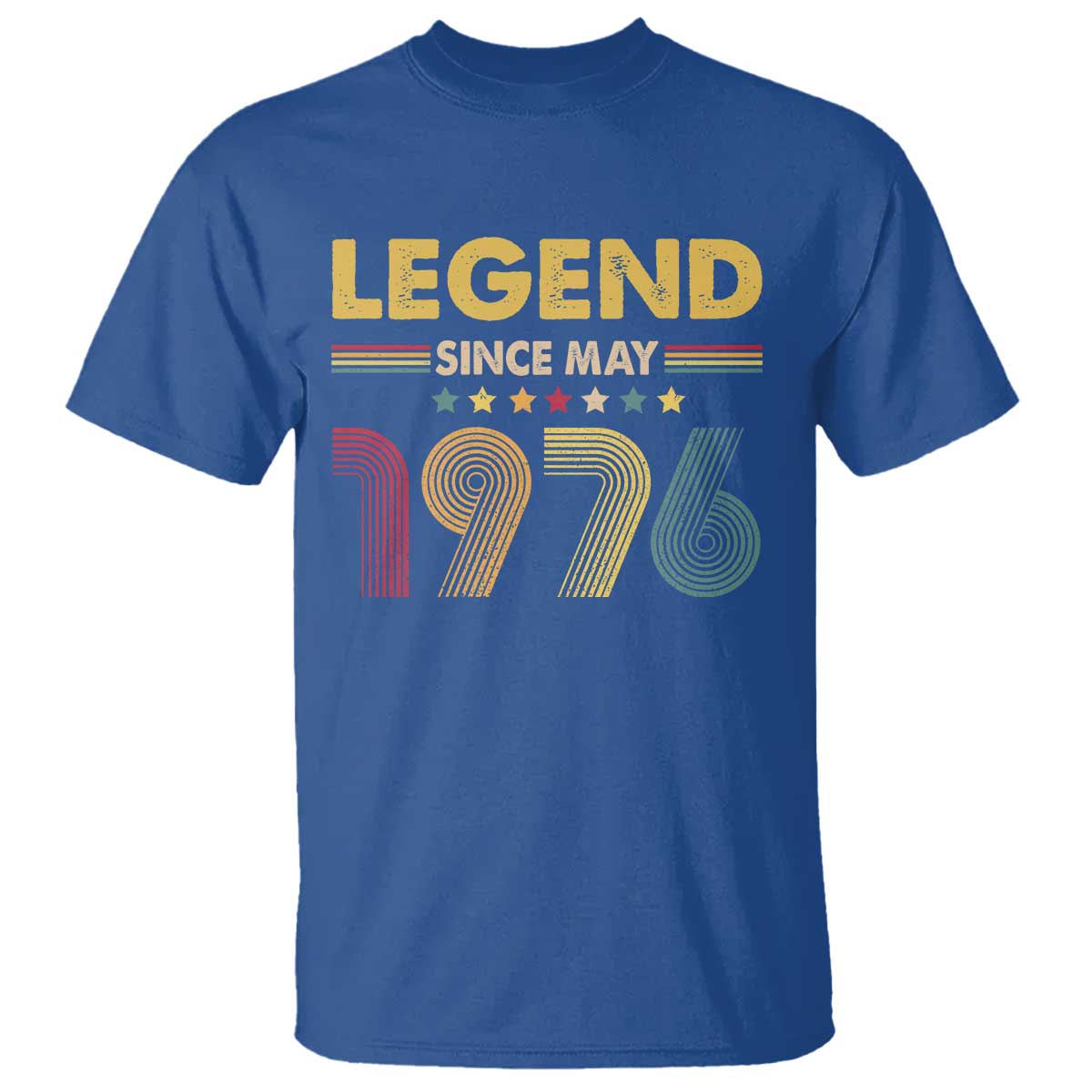 May 50th Birthday T Shirt Legends Since May 1976 Retro Bday TS11 Royal Blue Print Your Wear