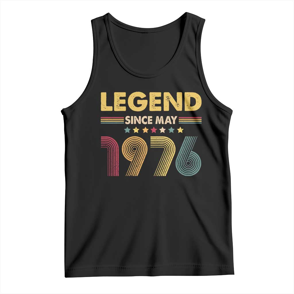 May 50th Birthday Tank Top Legends Since May 1976 Retro Bday TS11 Black Print Your Wear
