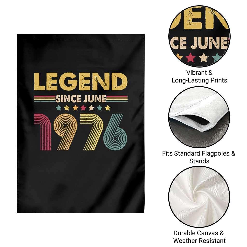 June 50th Birthday Garden Flag Legends Since June 1976 Retro Bday TS11 Print Your Wear