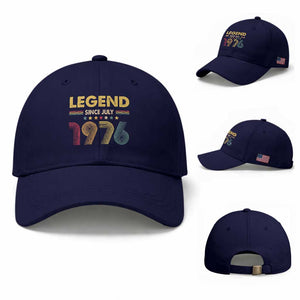 July 50th Birthday Baseball Cap Legends Since July 1976 Retro Bday TS11 Baseball Cap Universal Fit Dark Blue Print Your Wear