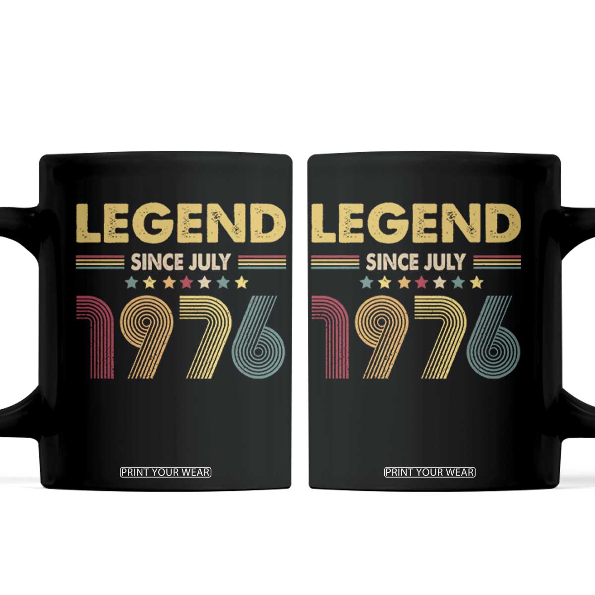 July 50th Birthday Coffee Mug Legends Since July 1976 Retro Bday TS11 Black Print Your Wear