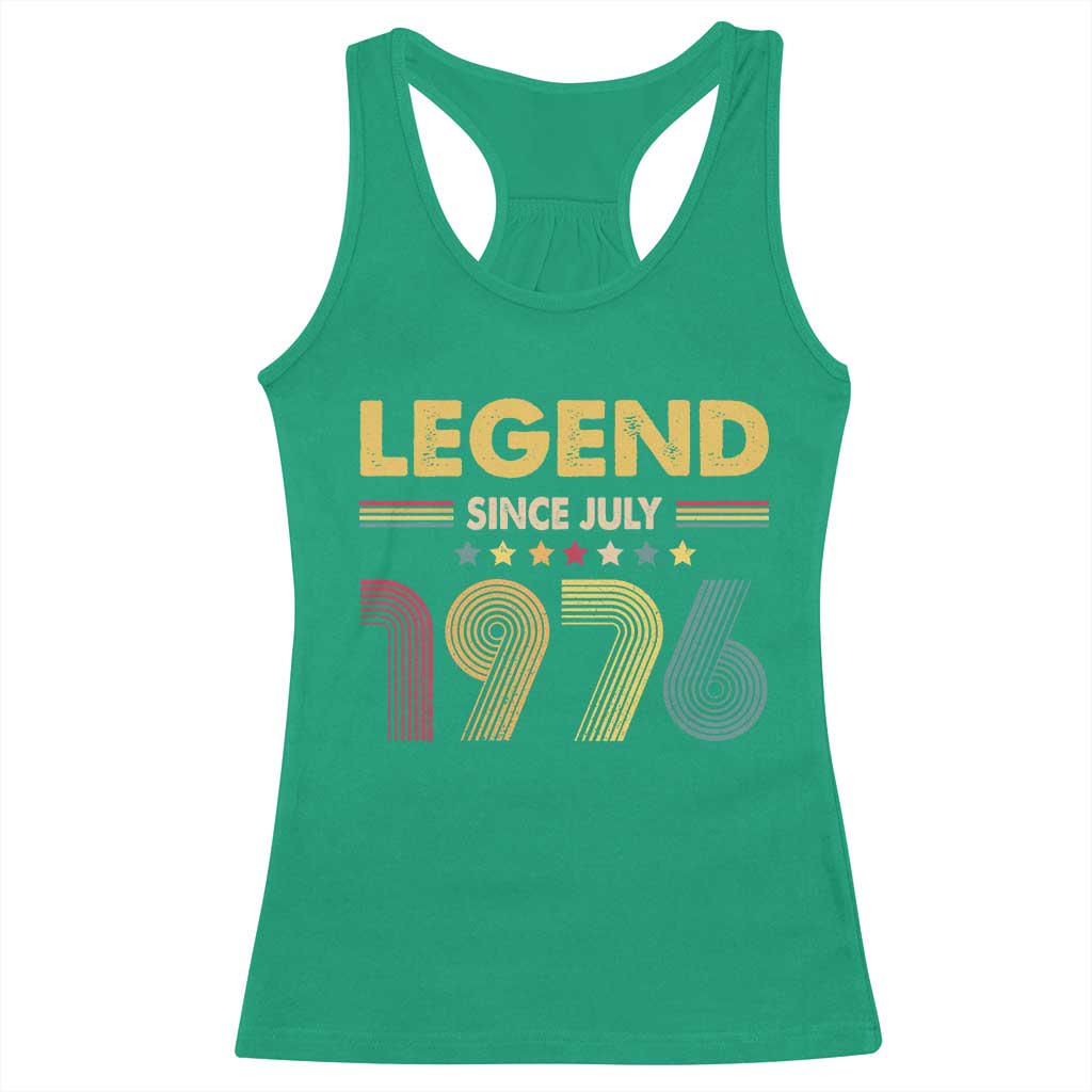July 50th Birthday Racerback Tank Top Legends Since July 1976 Retro Bday TS11 Irish Green Print Your Wear