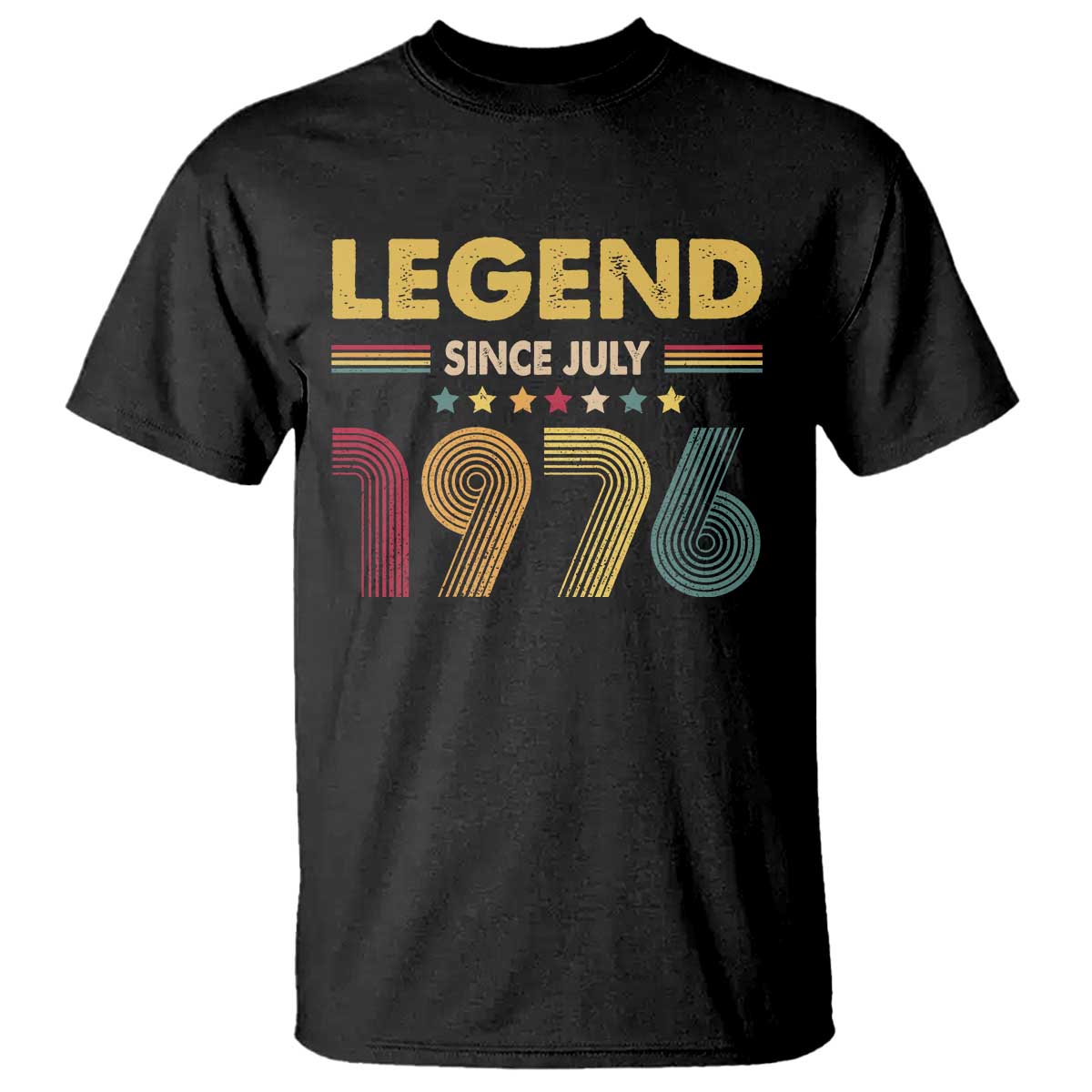 July 50th Birthday T Shirt Legends Since July 1976 Retro Bday TS11 Black Print Your Wear