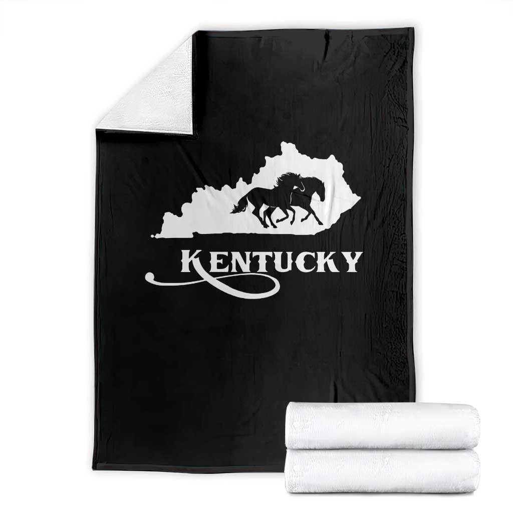Kentucky Horse Map State Derby Day Throw Blanket TS11 Black Print Your Wear
