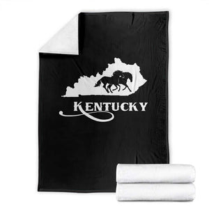 Kentucky Horse Map State Derby Day Throw Blanket TS11 Black Print Your Wear