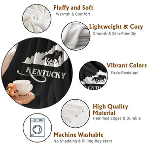 Kentucky Horse Map State Derby Day Throw Blanket TS11 Print Your Wear