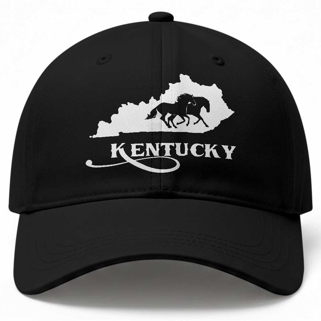 Kentucky Horse Map State Derby Day Baseball Cap TS11 Print Your Wear