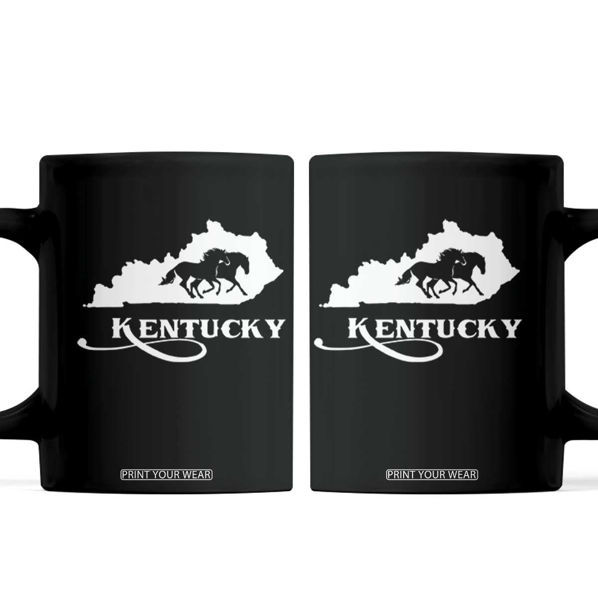 Kentucky Horse Map State Derby Day Coffee Mug TS11 Black Print Your Wear