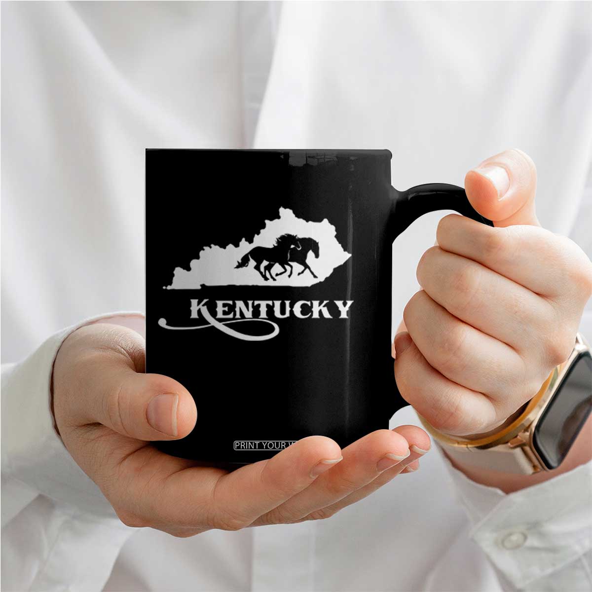 Kentucky Horse Map State Derby Day Coffee Mug TS11 Print Your Wear