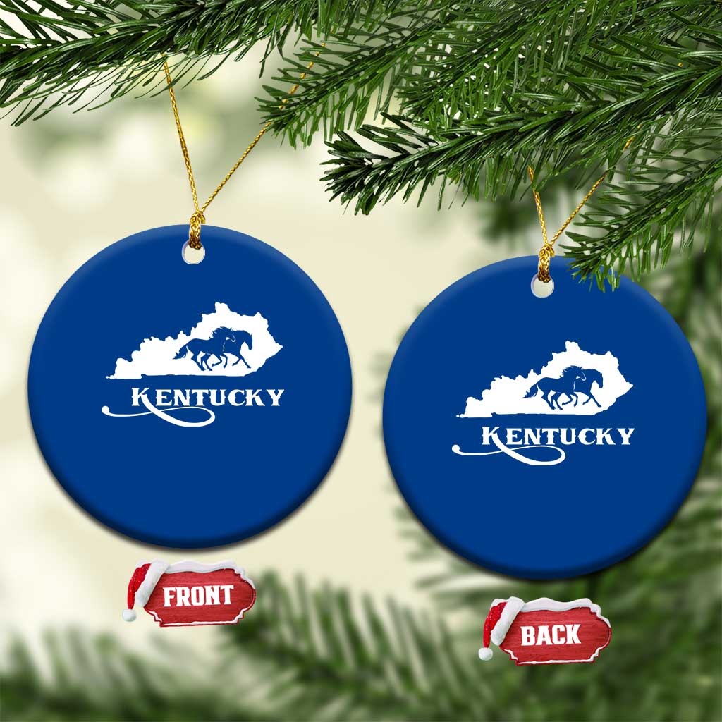 Kentucky Horse Map State Derby Day Ceramic Ornament TS11 1pc Blue Print Your Wear