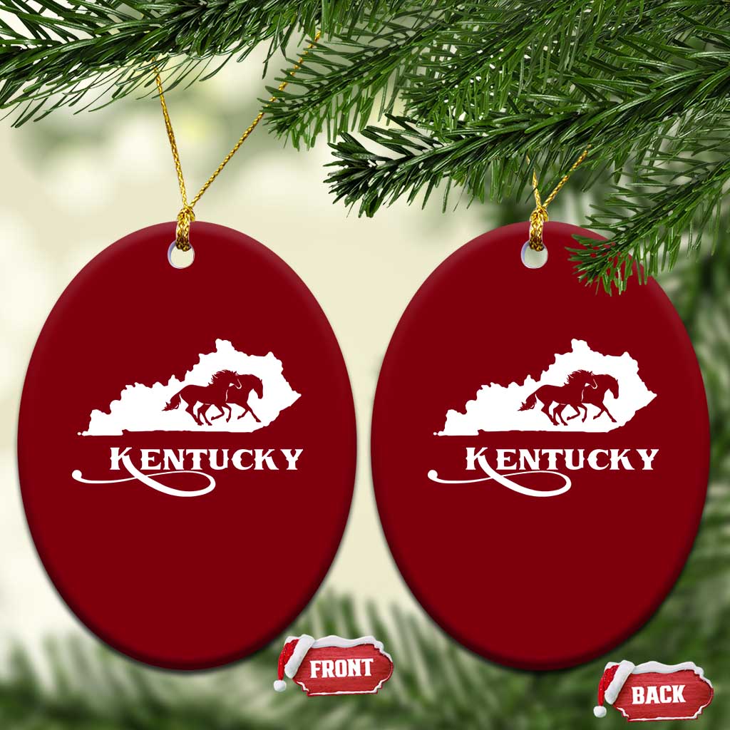 Kentucky Horse Map State Derby Day Ceramic Ornament TS11 Print Your Wear