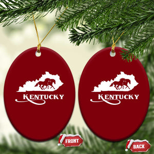 Kentucky Horse Map State Derby Day Ceramic Ornament TS11 Print Your Wear