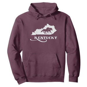 Kentucky Horse Map State Derby Day Hoodie TS11 Maroon Print Your Wear