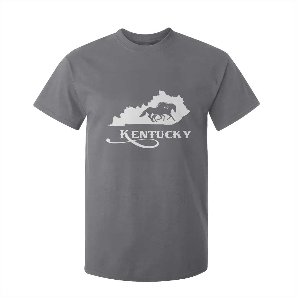 Kentucky Horse Map State Derby Day T Shirt For Kid TS11 Charcoal Print Your Wear