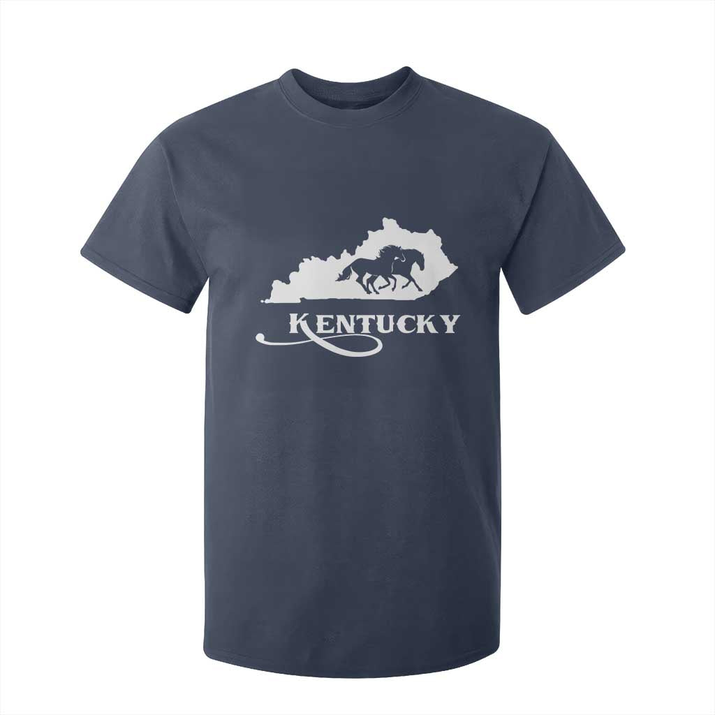 Kentucky Horse Map State Derby Day T Shirt For Kid TS11 Navy Print Your Wear