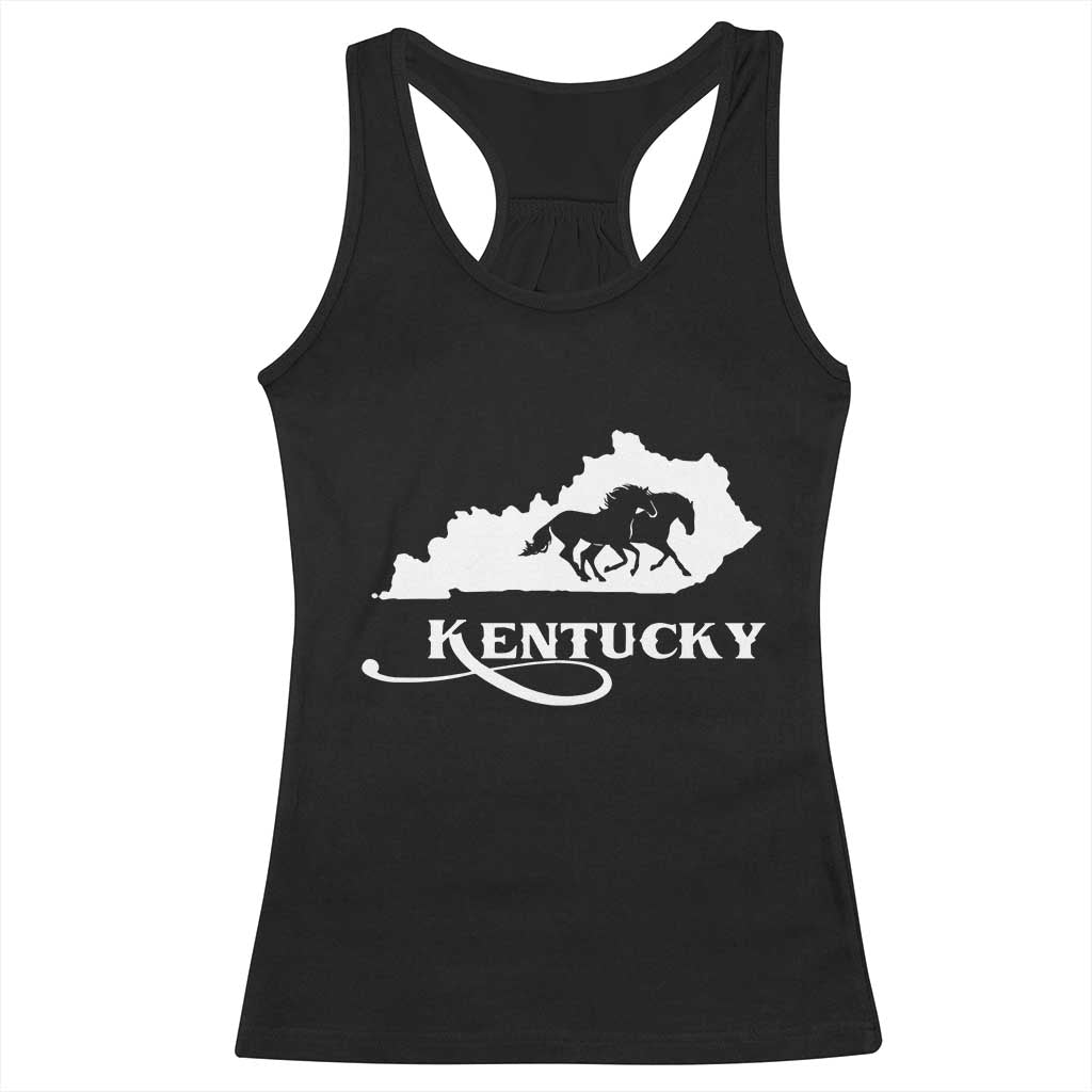 Kentucky Horse Map State Derby Day Racerback Tank Top TS11 Black Print Your Wear