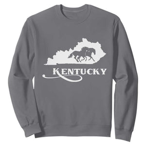 Kentucky Horse Map State Derby Day Sweatshirt TS11 Charcoal Print Your Wear