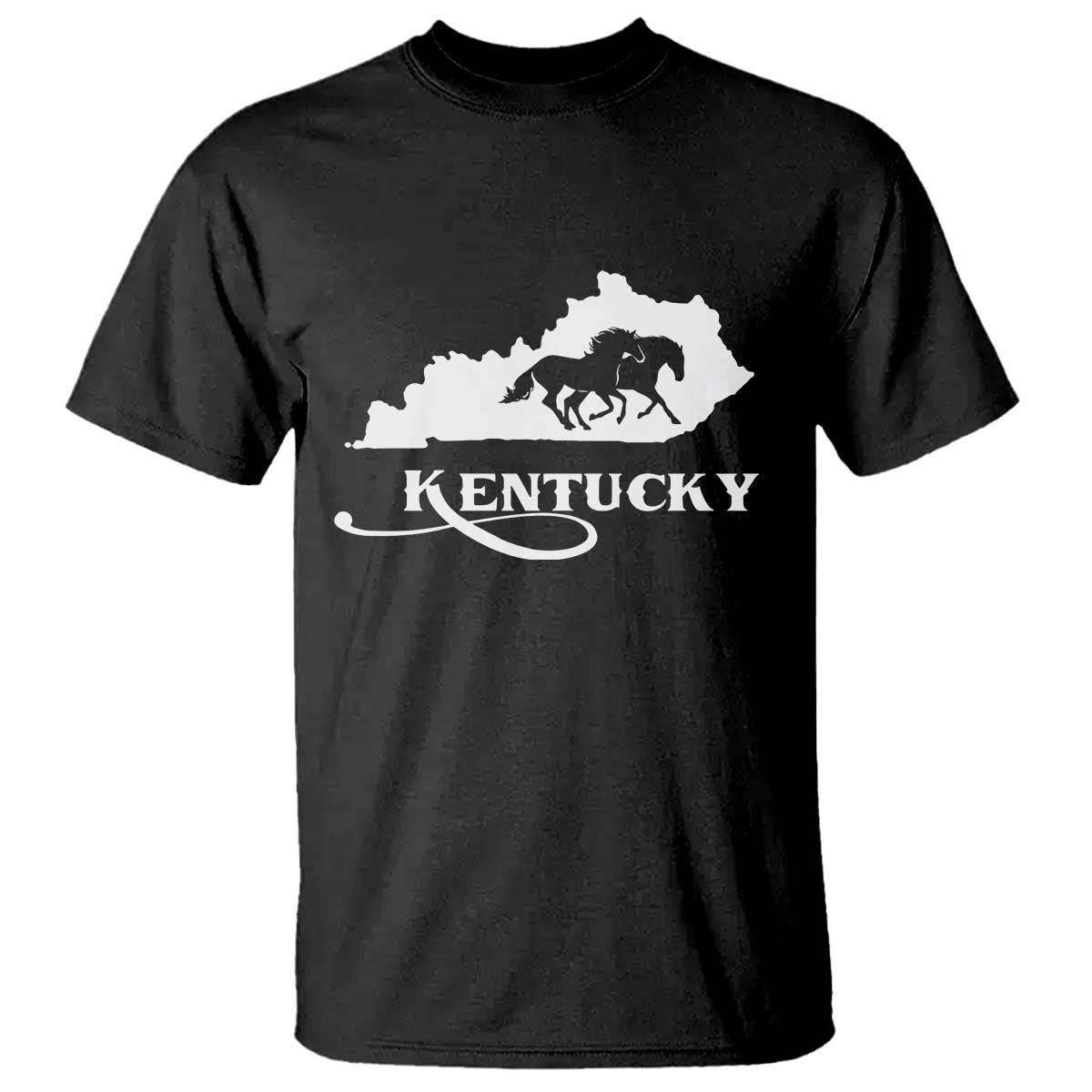 Kentucky Horse Map State Derby Day T Shirt TS11 Black Print Your Wear