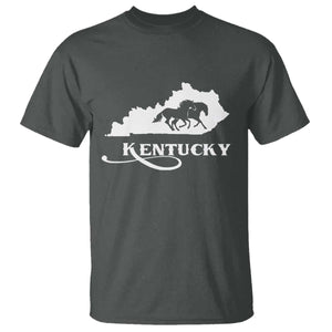 Kentucky Horse Map State Derby Day T Shirt TS11 Dark Heather Print Your Wear