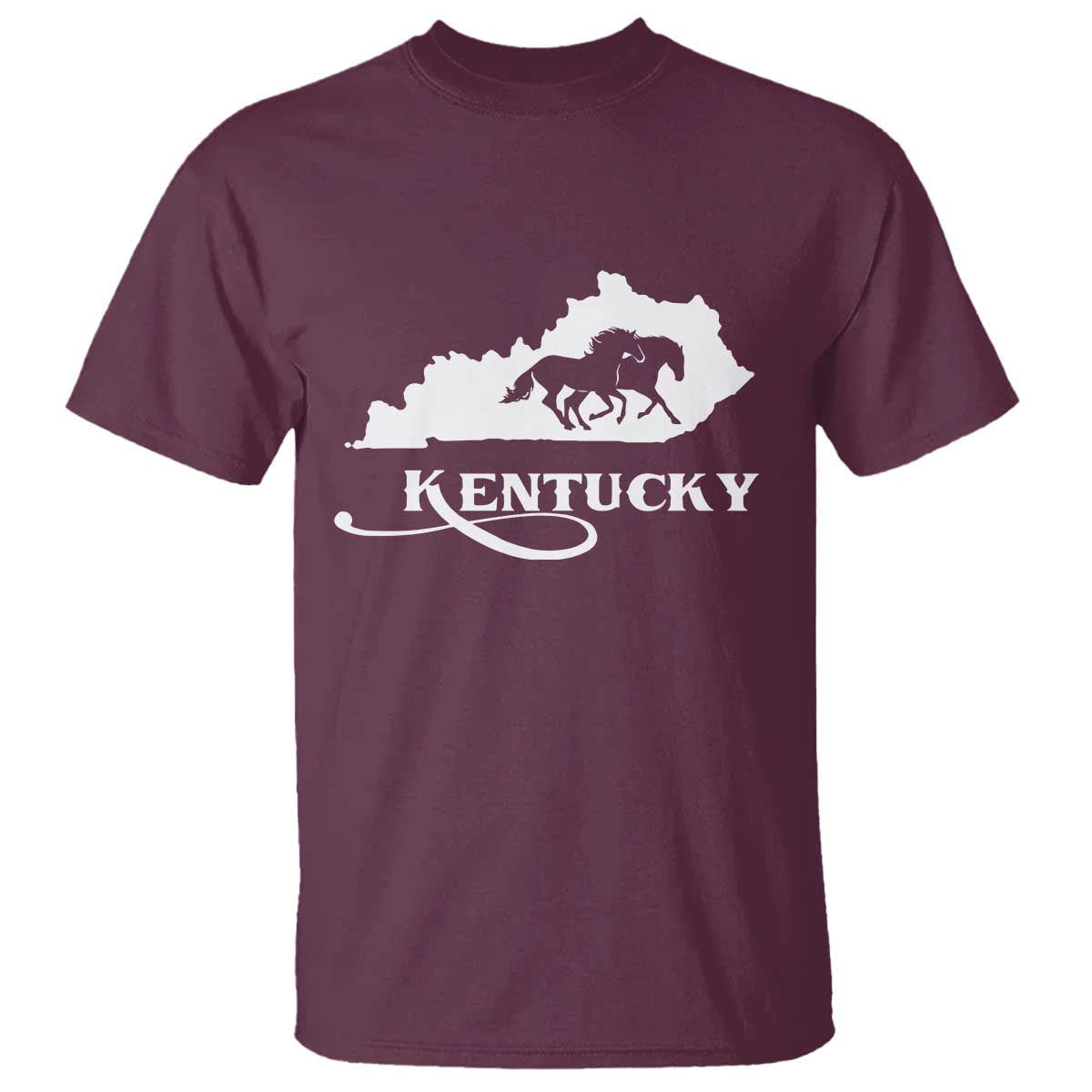 Kentucky Horse Map State Derby Day T Shirt TS11 Maroon Print Your Wear