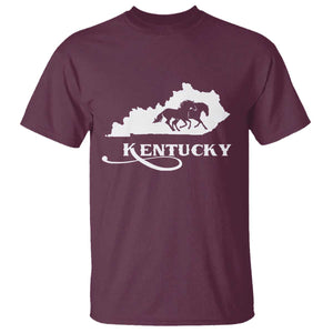 Kentucky Horse Map State Derby Day T Shirt TS11 Maroon Print Your Wear