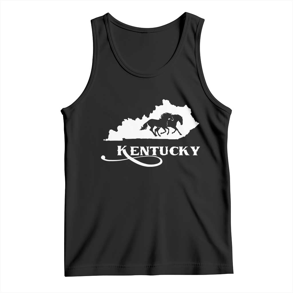 Kentucky Horse Map State Derby Day Tank Top TS11 Black Print Your Wear