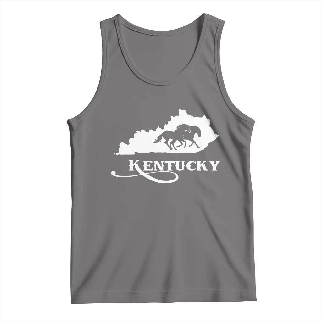 Kentucky Horse Map State Derby Day Tank Top TS11 Deep Heather Print Your Wear