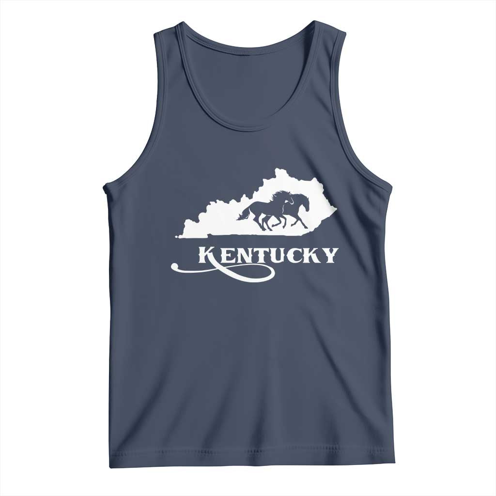 Kentucky Horse Map State Derby Day Tank Top TS11 Navy Print Your Wear